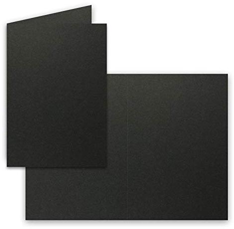 25 Faltkarten B6 - Schwarz - Blanko Doppel-Karten - 12 x 17 cm - sehr formstabil - für Drucker geeignet - Serie: FarbenFroh