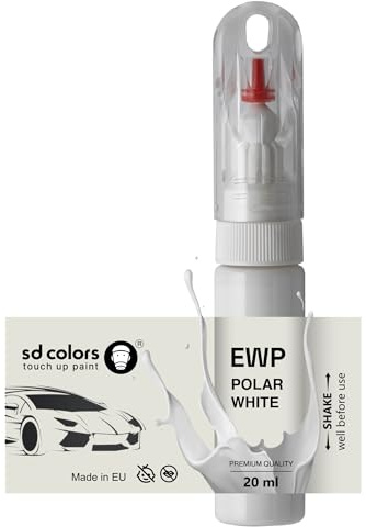 SD COLORS Peinture de retouche EWP blanc polaire 20 ML avec pinceau pratique pour réparer les rayures (juste la peinture)