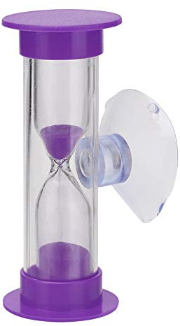 3 Minuten kreative Plastik Sanduhren + Saugnapf Zähne Zähneputzen Sandglas Timer Kinder Spielzeug Geschenk Deko (Lila)