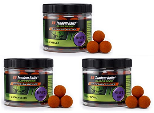 Tandem Baits 3-er Set SuperFeed Diffusion Pop-Up Flavour Mix Karpfen-Pop-Ups | Karpfen Angeln ohne Mühe | Köder zum Große-Fische-Angeln | Karpfenzubehör für Profis & Hobby-Angler 16 mm 70 g