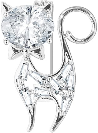 KristLand Katzen Broschen für Frauen Modische Tier Brosche mit Funkelnden Zirkonia Steinen Corsage Art Deco Niedliche Katzen Brosche Geburtstag Party Hochzeit Geschenk Mädchen
