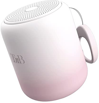 T’NB Enceinte Color - Enceinte sans Fil Portable, Connexion Bluetooth 8 Heures, Petite Enceinte de Douche Waterproof IPX4, Format Mini Tendance et Colorée – Dégradé Blanc et Rose