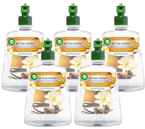 Air Wick - Recambio para spray automático sin gas (5 unidades, vainilla y manteca de karité)