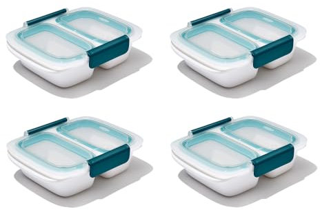 OXO Good Grips Prep & Go Lot de 4 récipients divisés 2 tasses – Anti-fuite