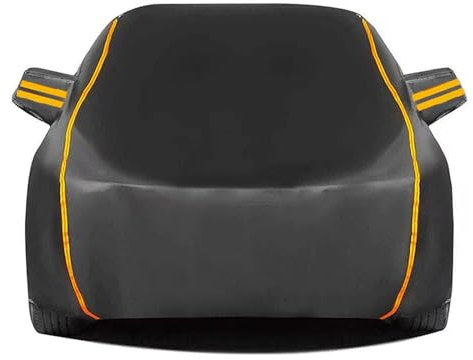 Autoabdeckung Wasserdicht für Smart EQ Fortwo 2020-2023, Oxford Gewebe Autoabdeckung，Atmungsaktiv Vollgarage Autoplane für Regen UV Beständige，Staubdicht Schneefest Outdoor Indoor (Color : Black)