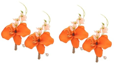 SHERCHPRY 4stücke Hochzeits-brautstrauß Ansteckblumen Für Männer Und Frauen Für Braut Bräutigam Und Hochzeitsfeiern Mit Eleganten Orchideen Perfektes Accessoire Für Besondere Anlässe