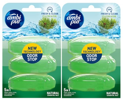 Ambi Pur WC-Steine Tea Tree & Pine 3x55ml - WC Duft (2er Pack)