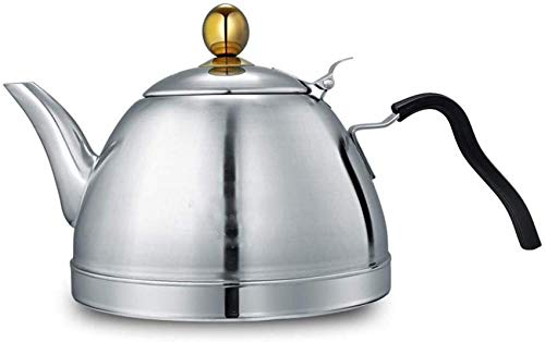 Hervidor de acero inoxidable grueso 304 de fondo plano, hervidor pequeño, cocina de inducción, estufa eléctrica, hervidor hervido, tetera de agua, tetera de burbujas de té, 1,5 L, pesa rusa