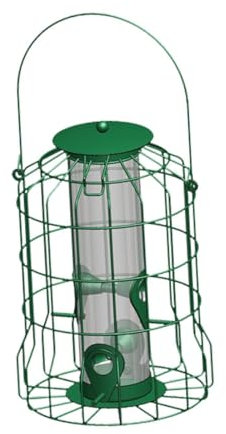 JISADER Vogelfutterstation aus Metall, Vogelkäfig, Vogelfutterstation, Vogelhäuschen, Vogelfutterstation für kleine Vögel, Terrasse, Grün