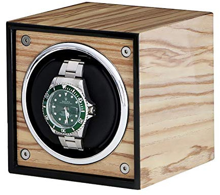 JFNHUTL Spinner-Aufzugsbox, Uhrenbeweger – Mini-Einzeluhren, automatischer Shaker, Aufbewahrungsbox aus Holz für mechanische Haushaltsuhren, rotierender Platzierer, Aufziehvorric