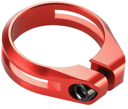 ZHANGSHUMIN Sattelklemme Rennrad Sattelstütze Klemme 34,9mm Sattelrohr Mit Titan Schraube MTB Fahrrad Schellen Radfahren Zubehör Sattelklemme(34.9 red)