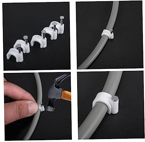 WATIIFUFU 100stücke Pvc-klemmen Für Kabelclips Wandmontage Flexibler Für Für Innenanwendungen Weißes Design Einfache Installation