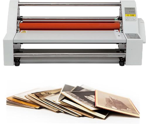 Dfdieratve MáQuina Laminadora en FríO y Caliente, Laminadora EléCtrica de Rollos, Laminadora AutomáTica con Varilla de LiberacióN de PelíCula, para Laminado de Carteles FotográFicos