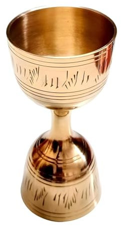 Brass Peg Measurer for 30 & 60ml Glass | Cocktail Jigger, Shot Glass | Double Side Drink Measuring Bar Tool | Mixed Cocktail Beaker (Pack of of 1)