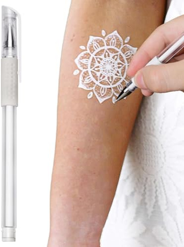 Generic Penna di Marcatura della Pelle, Penna del Tatuaggio Temporaneo, Bianca, Solubile in Acqua, per la Pelle e Vetro, Adulti