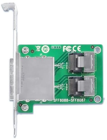Scheda adattatore PCIe SAS/SATA, 2 porte SFF-8088 a 2 porte SFF-8087 interfaccia, trasferimento Mini-SAS interno a esterno
