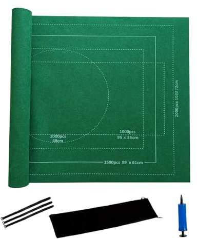 XIUsheUA Tragbare professionelle Puzzle-Rollmatte, Decke, Filzmatte, bis zu 1500/2000/3000 Teile, Zubehör, Puzzle, Reise-Aufbewahrungstasche für Puzzlespiele, Spiele(Green 2000pcs)