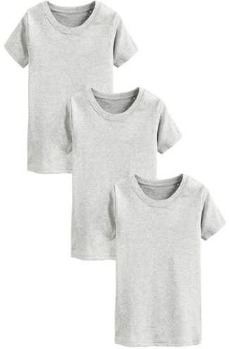 NEXT Garçon Débardeur à Manches Courtes 100% Coton, Lot de 3 Gris 3 Ans-4 Ans