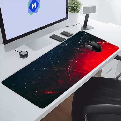KIZIFI Large Mouse Pads 47.2x23.6x0.08 inch Blue Red Gaming Mouse Mat Big Non-slip Desk Mat Improved Accuracy Suitable for Various Scenarios Such as Work, Play and Study