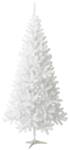 TIENDA EURASIA – Arbol de Navidad | Color Blanco Clásico | Material PVC y PE | Incluye Soporte de Metal | Forma de Abeto de Aspecto Realista | Decoracion Navidad (180 cm 460 Puntas)
