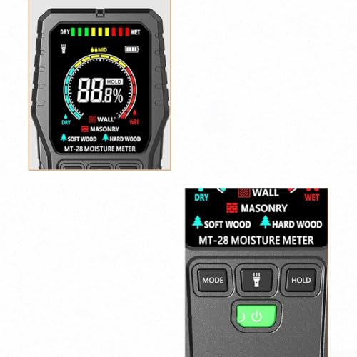 Misuratore di umidità del legno non invasivo per pavimento e legname del muro a secco con 2,7 pollici LCD a colori MT28