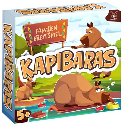 Kapibaras Brettspiel für Kinder ab 5 Jahren Familienspiel | Gesellschaftsspiel mit 54 Karten 14 Spielsteinen Spielbrett Würfel Spielfiguren für 2 Spieler und Mehr Kapibaras, DE Spr.