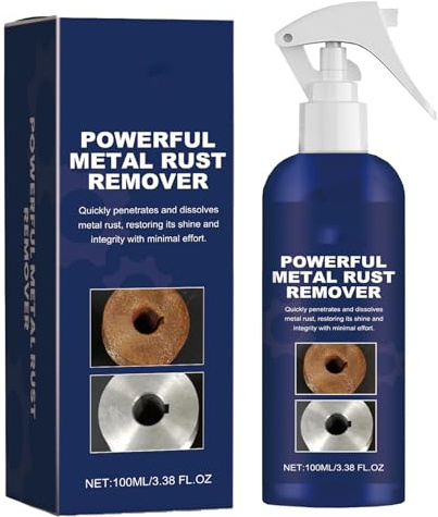 Rakiuty Powerful Metal Rust Removal,Spray per Rimuovere Ruggine,Multipurpose Rust Remover Spray,Rimozione della Ruggine per Metallo Spray Anti Ruggine,100ml