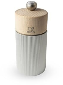 PEUGEOT - Moulin à Sel Line 12 cm - Réglage Classique - Innovation Sel Glace, Mécanisme Zirlion - Aluminium et Bois Labellisé PEFC - Fabrication Française - Coloris Naturel
