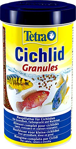 Tetra Cichlid Granules - Hauptfutter Mix mit 2 verschiedenen Granulaten für mittelgroße Cichliden, 500 ml Dose
