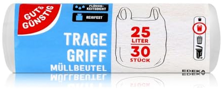 Gut & Günstig 30 - Bolsas de basura con asa (25 L, 54 x 53 cm)
