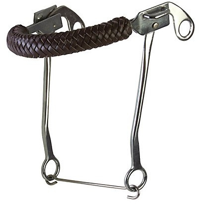 Aime Imports Western CP Braided Leather Nose Hackamore - Horse Tack - Black - Unisex - Size: Horse