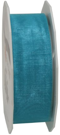 C.E. Pattberg SHEER Organzaband turkos, 25 m presentband för förpackning av gåvor, 25 mm bredd, tillbehör för dekoration och hantverk, dekorativa band för presenter