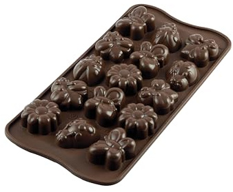 silikomart | SCG24 Moule en Silicone pour chocolats CHOCO SPRINGLIFE, antiadhésif, 15 chocolats, paquet de 1 Moule pour sucreries, Easy Choc, 36 x 26 mm, h 15 mm, Made in Italy