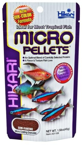 Hikari Tropical Micro Pellets for Tetras, Barbs, and Other Small-Mouthed Tropical Fish (1.58 Oz, Pack of 2) (2 Items)