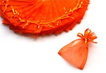 Schnoschi 125 Stück Organzabeutel Organzasäckchen 10 x 7,5 cm orange