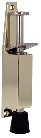 Amig - Fermaporta da terra in gomma mod. 10 per sostenere e mantenere aperte le porte | Fermaporta verticale di Zamak | Anti Portaoggetti | Dimensioni: 120 x 25 mm | Corsa: 28 mm | Dorato