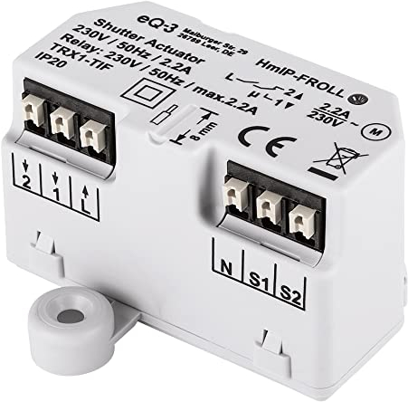 Homematic IP Rollladenaktor – Unterputz, Smart Home, Digitale Steuerung für 1 Rollladen per App, Alexa & Google Assistant, elektrische Rolladen smart nachrüsten, 151347A0