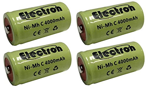 4x Batteria ricaricabile Ni-Mh NiMh C 1/2 mezza torcia 1,2V 4000mAh accumulatore 50x26mm pin
