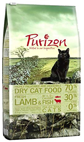 Purizon Premium Trockenfutter für ausgewachsene Katzen, Lamm und Fisch, 6,5 kg
