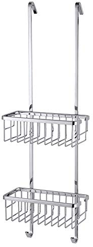 tesa ALUXX Duschregal zum Aufhängen, zweistöckig, Aluminium, verchromt, garantiert rostfrei, 750mm x 250mm x 163mm