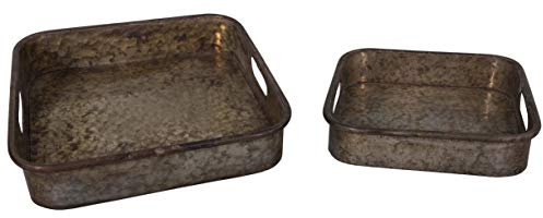 Antic Line Set mit 2 Tabletts aus Zink
