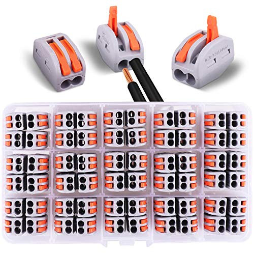 Pluworks Connettori Elettrici con Leva di Comando, 60 pezzi Terminali 2 poli (2)