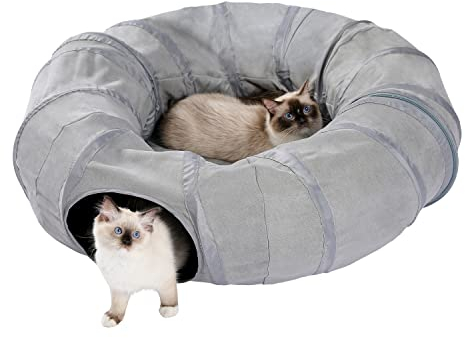 PAWZ Road Upgrade Katzentunnel, modernisiertes Katzenspielzeug, kreisförmiger Tunnel für Katzen, Grau