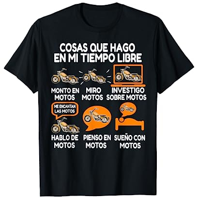 Regalo Motero Biker Me Gustan las Motos Motociclismo Cómico Camiseta