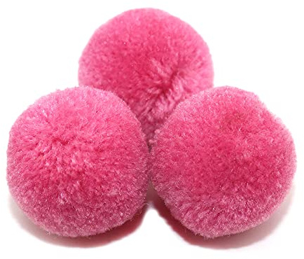 Duories Pompons zum Basteln,20 Stück 50mm Bunte Bommeln Bälle,Pom Poms für Kunsthandwerk,Pompons Bälle für Ostern,Weihnachten,Bunte Pompons für DIY Basteln Tischdekoration Geburtstagsdeko,Hellrosa