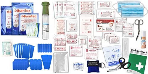 Erste Hilfe SET GASTRO für Betriebe nach aktueller DIN/EN 13157 PLUS 3 INKL. Augenspülung + Kühlgel + detektierbare Pflaster + Hydrogelverbände + SPRÜHPFLASTER
