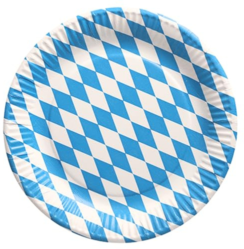 50 Teller, Pappe rund Ø 23 cm Bayrisch Blau