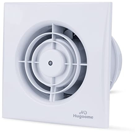 HUGOOME Exhaust Fan 150 mm 18 W 320 m³/h Ventilation Extractor with Anti-Return Check Valve, Window and Wall Mounted Fans for Kitchen Bathroom Greenhouse Garage -6 Inches