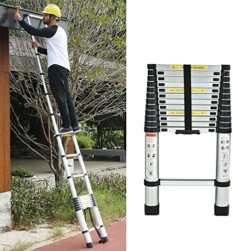 Scala telescopica in alluminio, scala pieghevole da 5 m, scaletta multifunzione estensibile, carico massimo di 150 kg