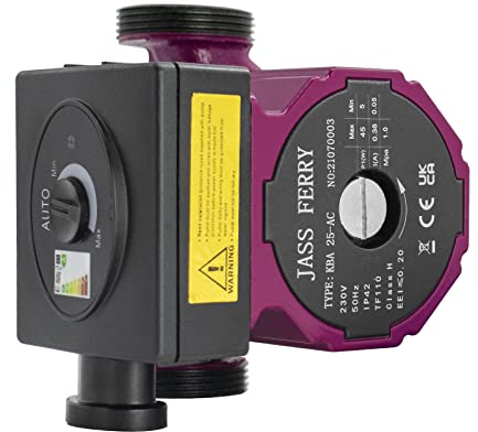 JASSFERRY Central Heating Pump A-Rated Hot Water Heat Circulation System 25-6/130 Direct Replacement 15/50-60